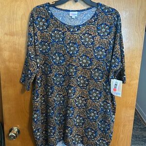 LuLaRoe 
L Irma
NWT
Blue Black rust cream colors